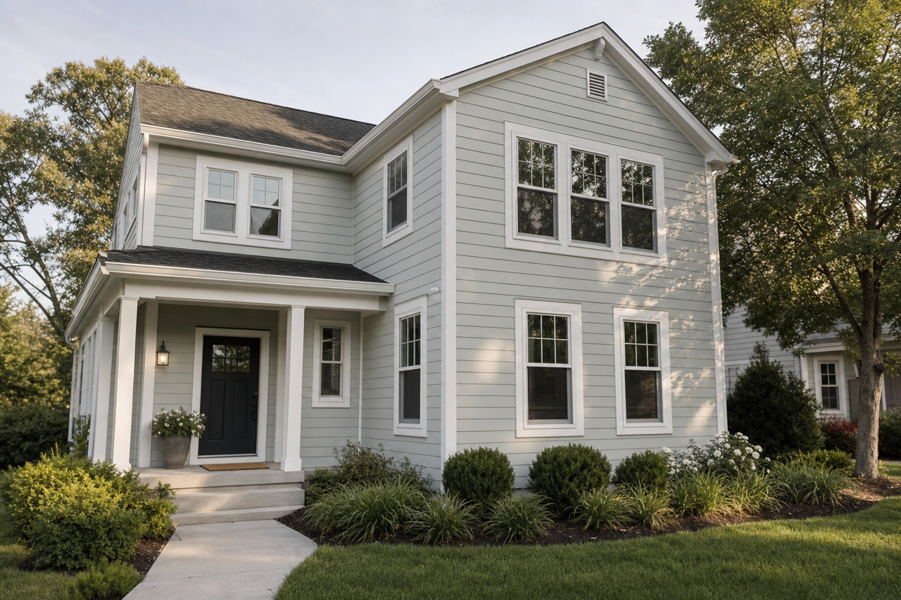 Copen Blue by Sherwin-Williams on exterior