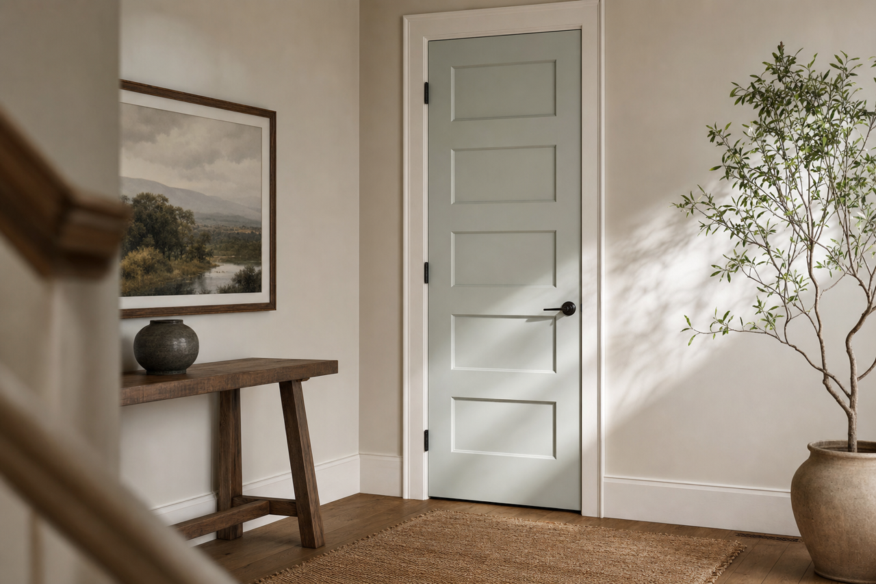 Copen Blue by Sherwin-Williams on interior-doors