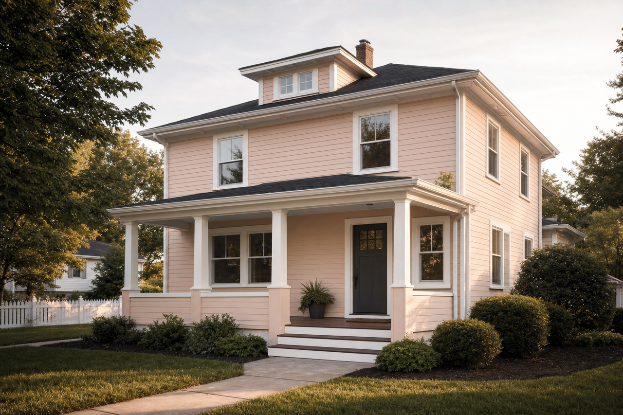 Pink Shadow by Sherwin-Williams on exterior