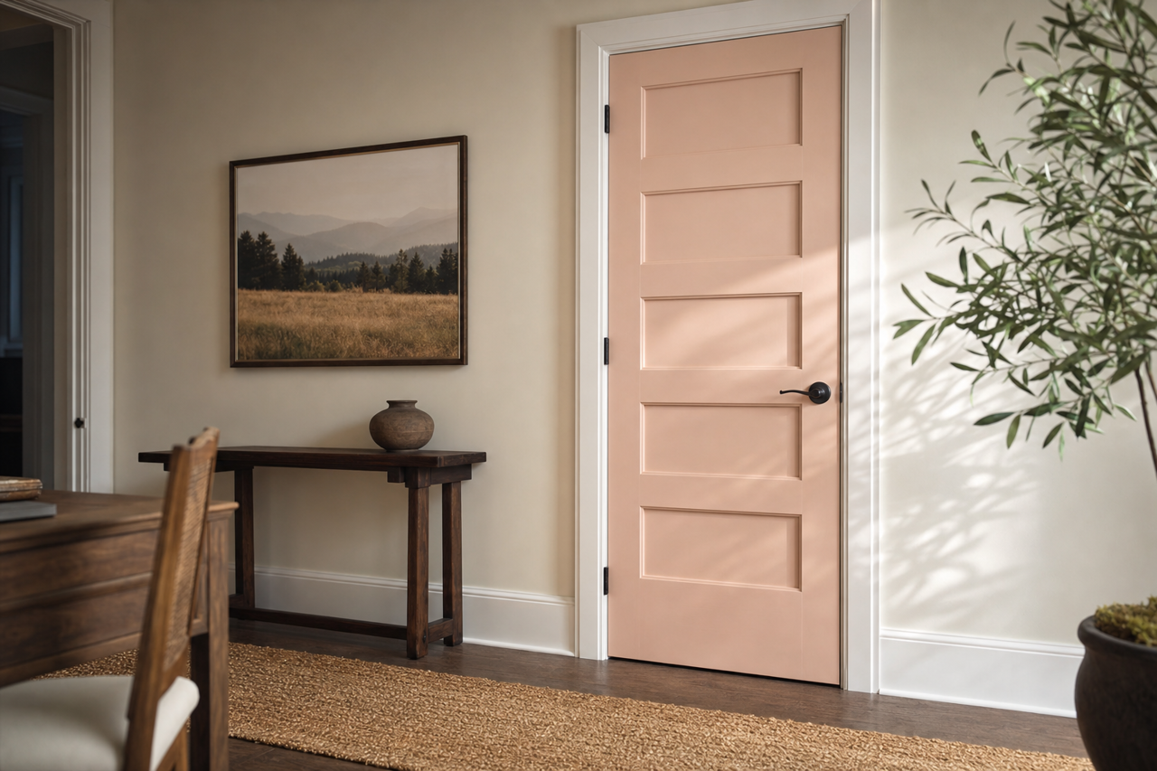 Pink Shadow by Sherwin-Williams on interior-doors