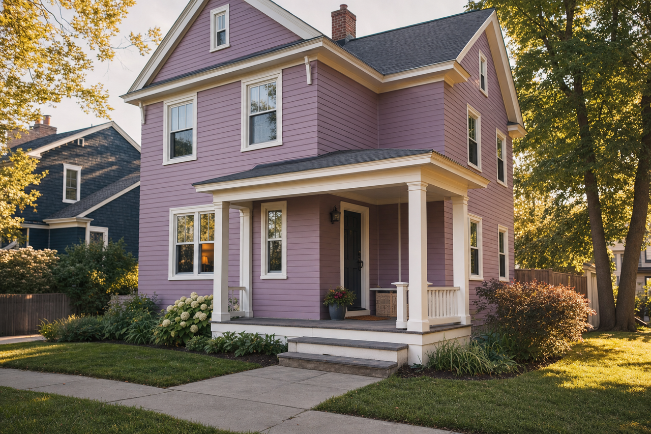 Radiant Lilac by Sherwin-Williams on exterior