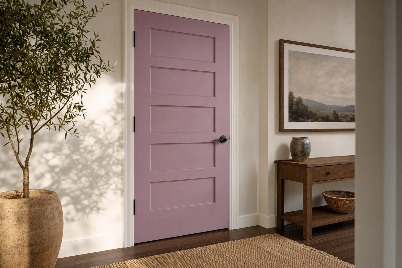 Radiant Lilac by Sherwin-Williams on interior-doors
