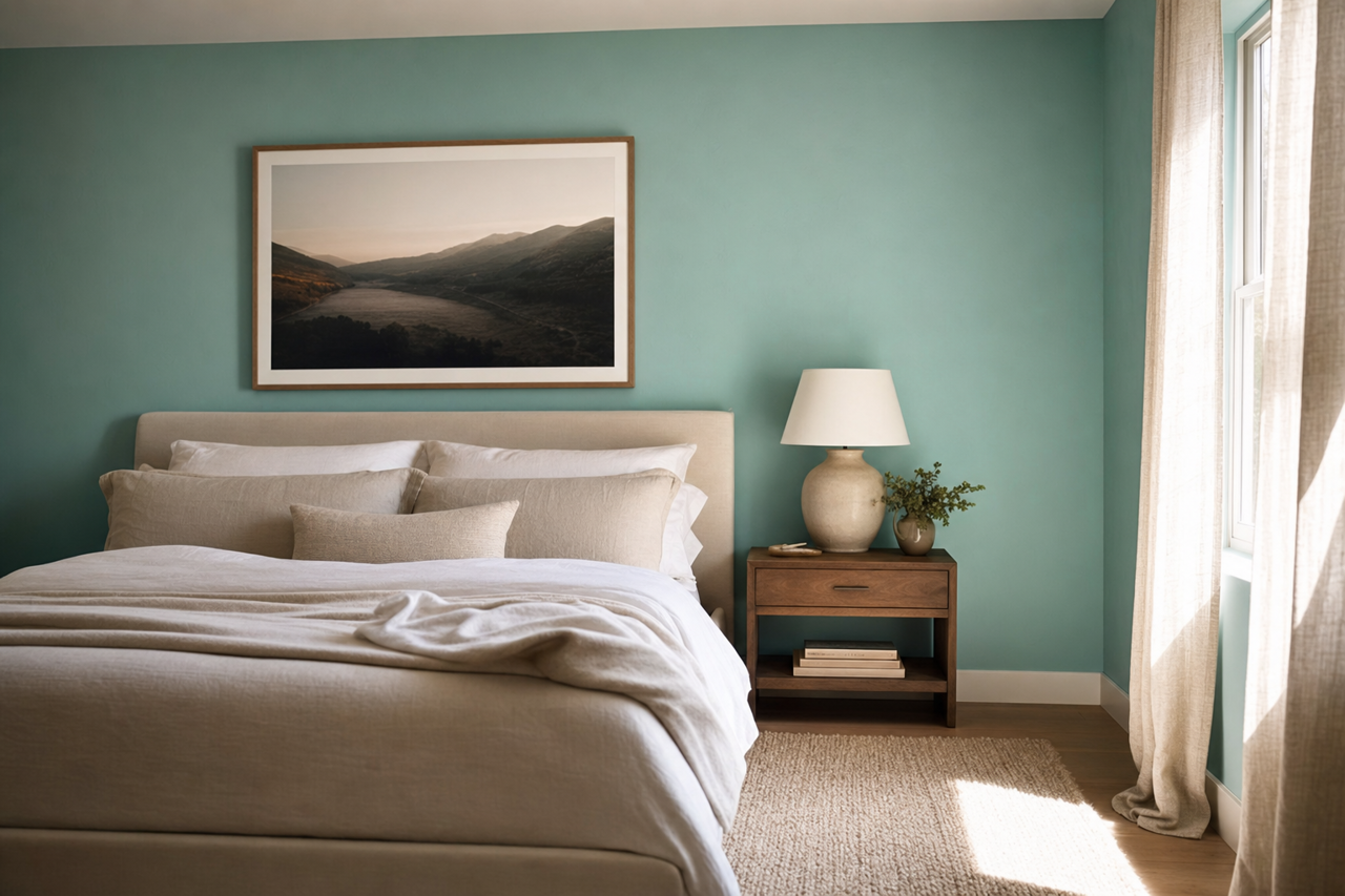 Holiday Turquoise by Sherwin-Williams on interiors