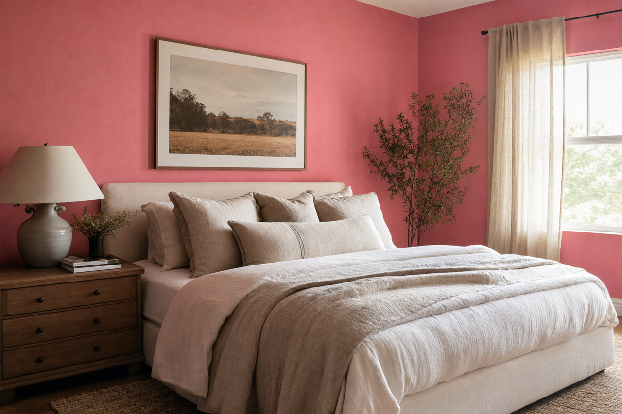 Pink Flamingo by Sherwin-Williams on interiors