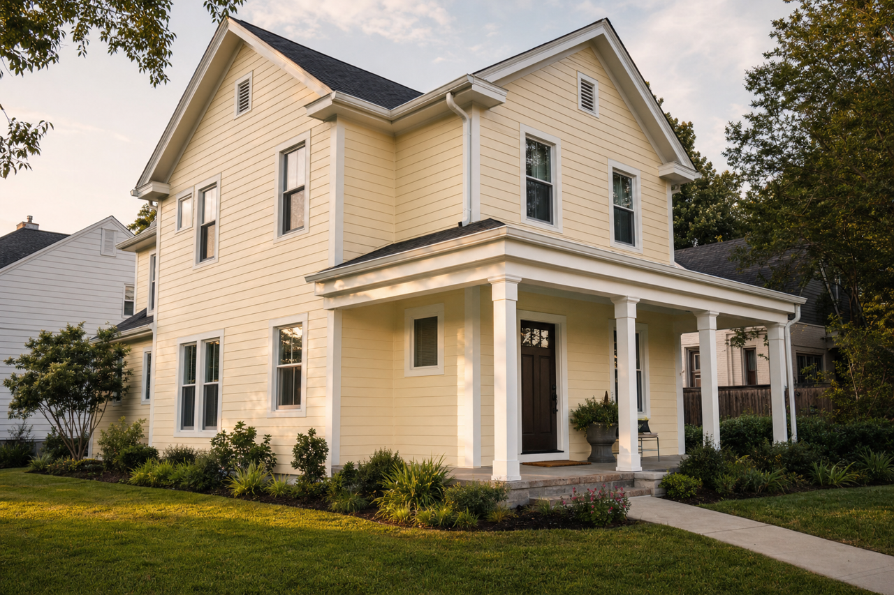 Pineapple Cream by Sherwin-Williams on exterior
