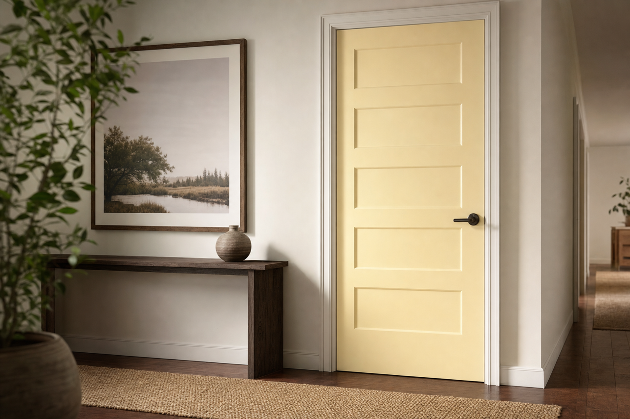 Pineapple Cream by Sherwin-Williams on interior-doors