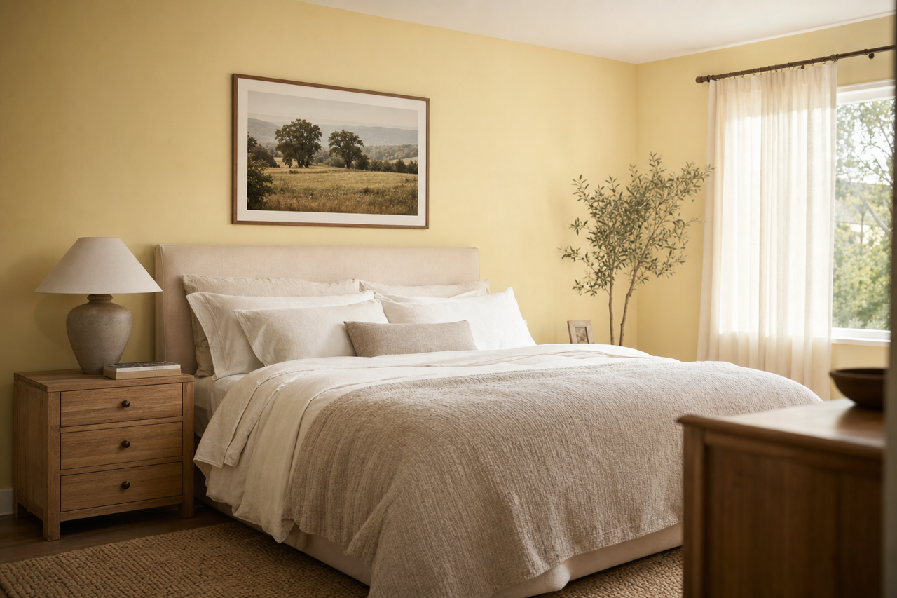 Pineapple Cream by Sherwin-Williams on interiors