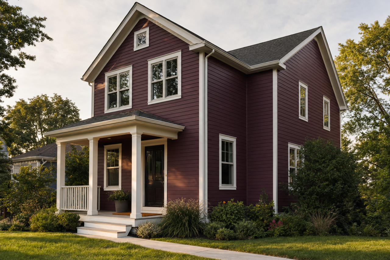 Merlot by Sherwin-Williams on exterior