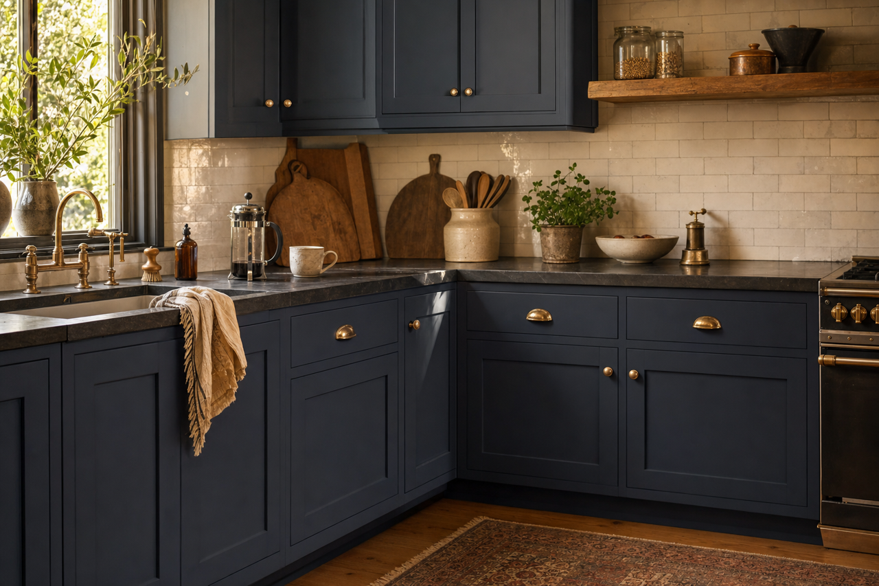 Charcoal Blue by Sherwin-Williams on cabinets