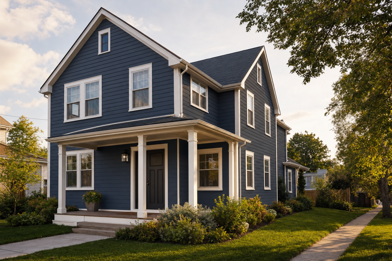 Charcoal Blue by Sherwin-Williams on exterior