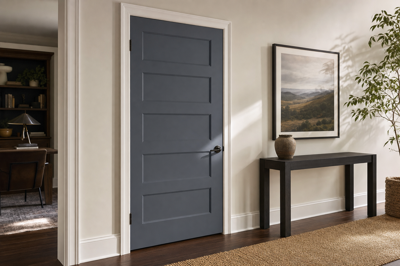 Mineral Gray by Sherwin-Williams on interior-doors
