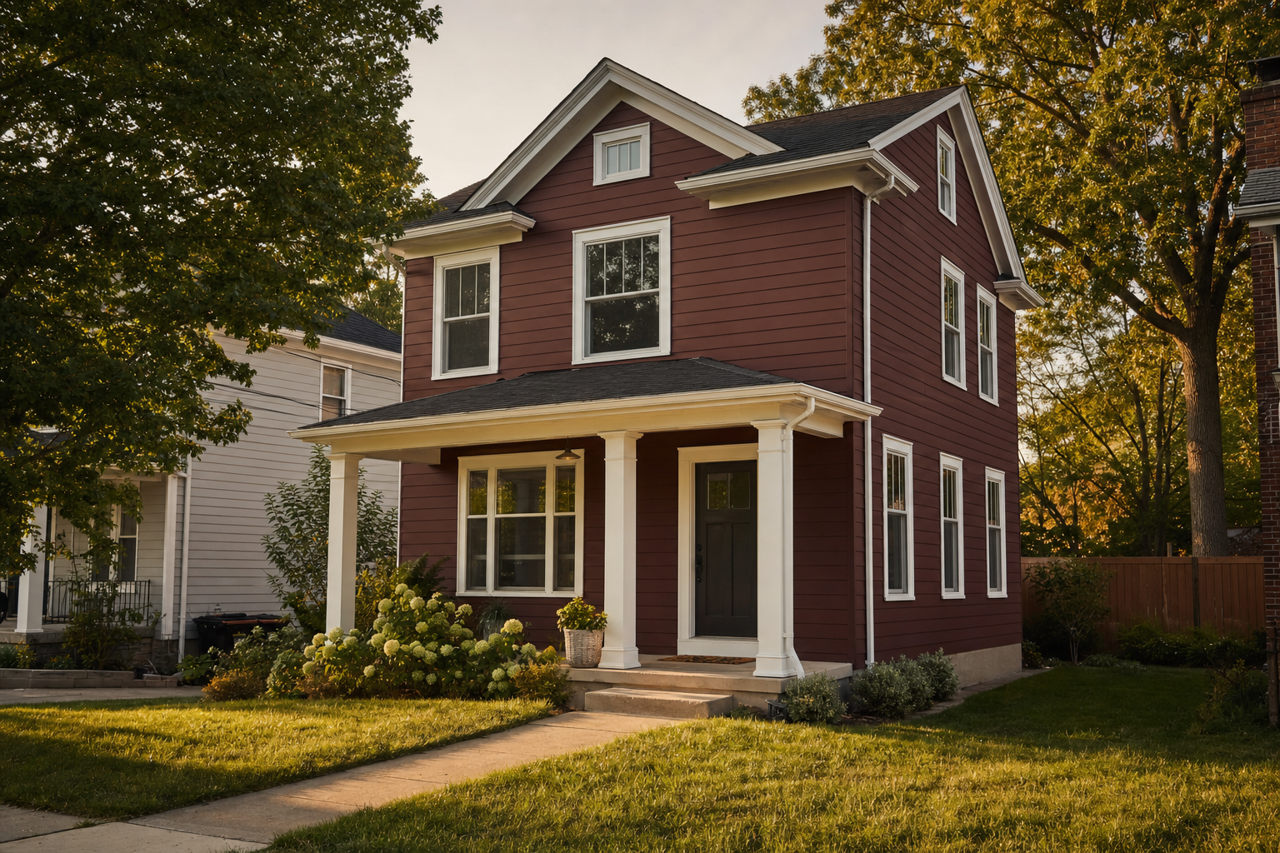 Rookwood Dark Red by Sherwin-Williams on exterior