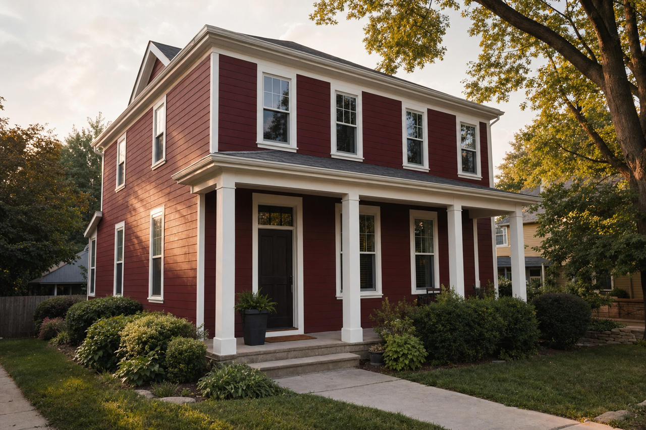 Rookwood Red by Sherwin-Williams on exterior