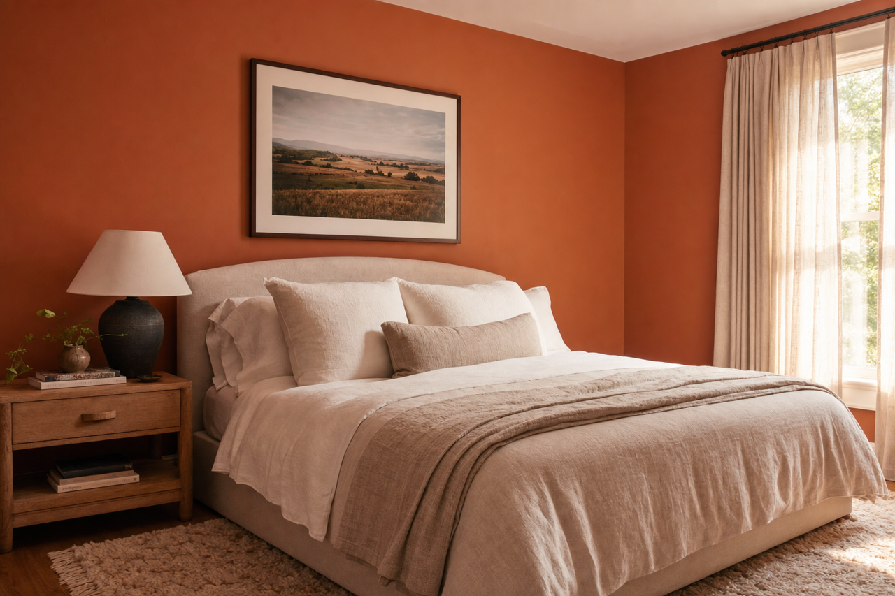 Rookwood Terra Cotta by Sherwin-Williams on interiors
