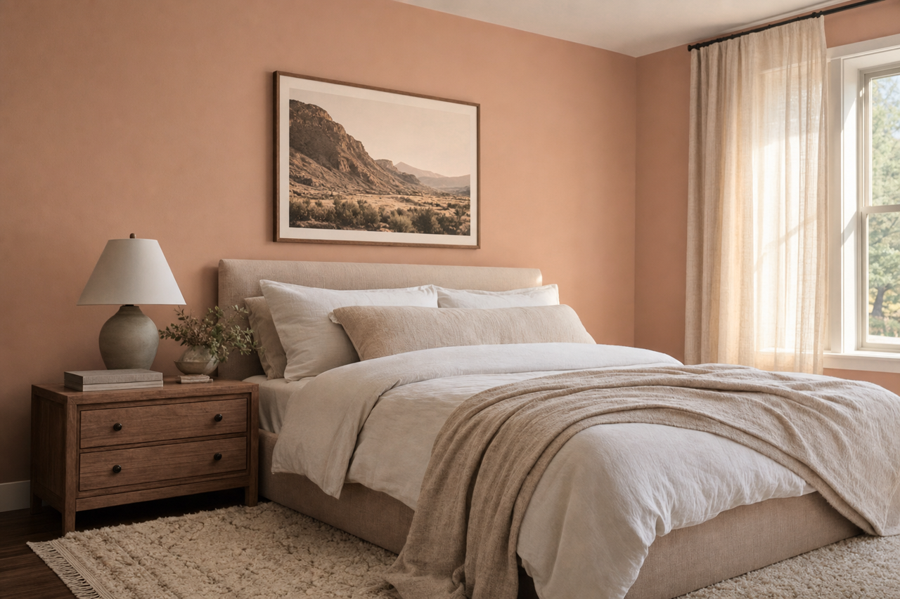 Renwick Rose Beige by Sherwin-Williams on interiors