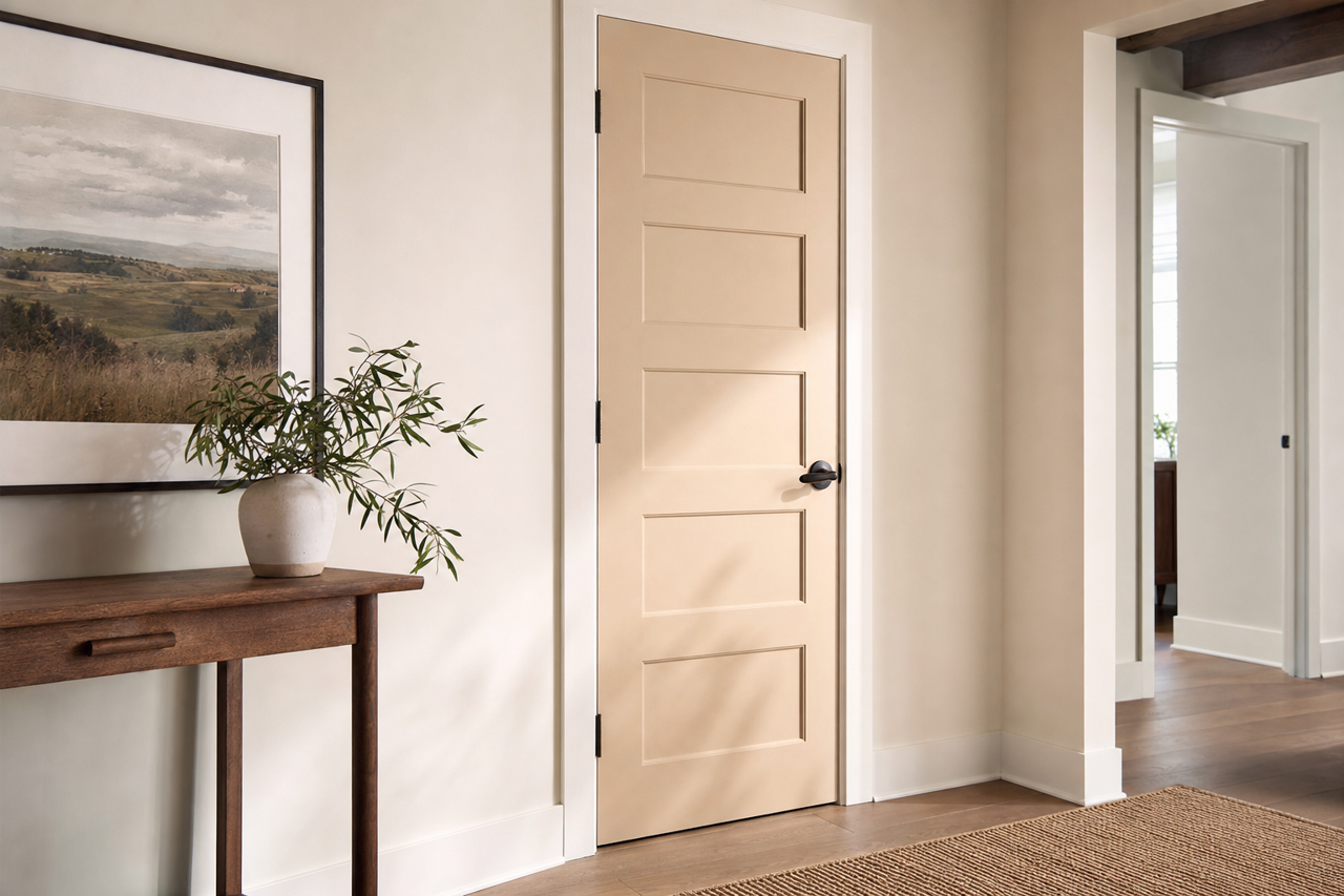Renwick Beige by Sherwin-Williams on interior-doors