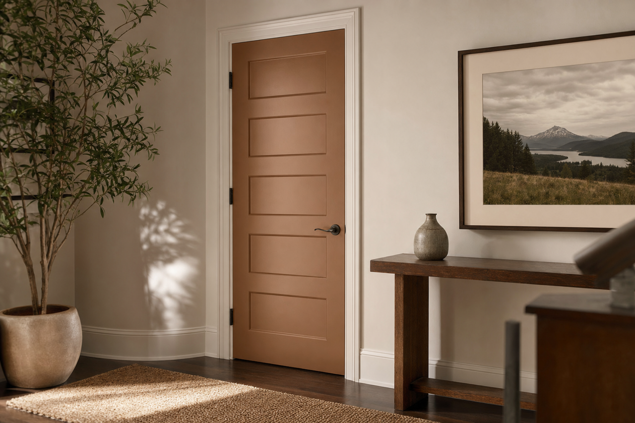 Rookwood Brown by Sherwin-Williams on interior-doors