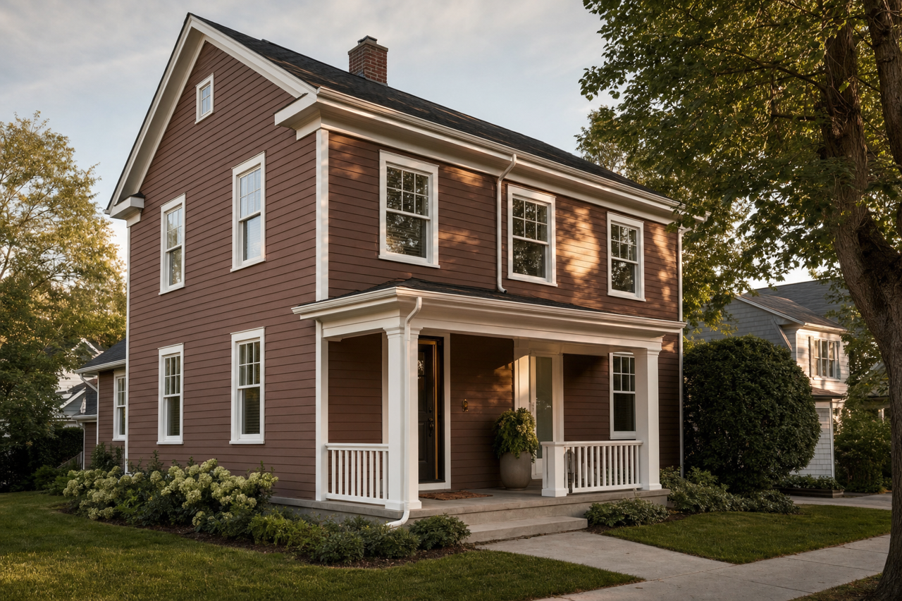 Rookwood Medium Brown by Sherwin-Williams on exterior