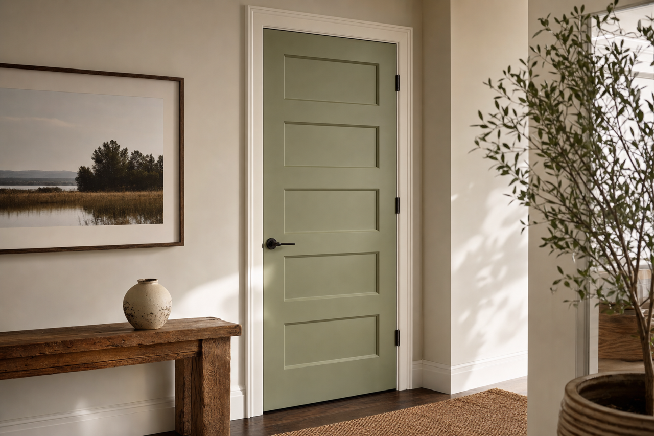 Rookwood Jade by Sherwin-Williams on interior-doors