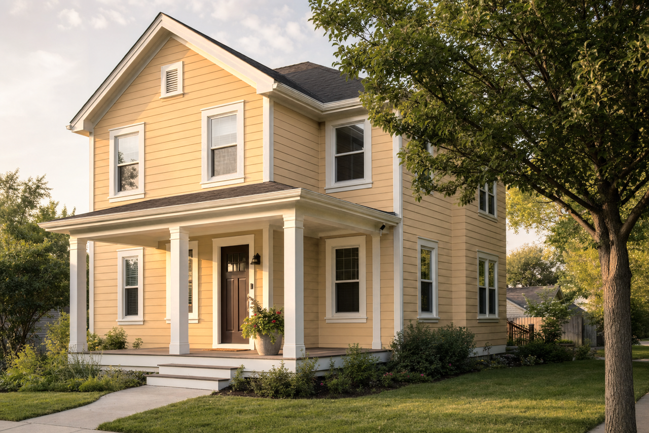 Downing Straw by Sherwin-Williams on exterior