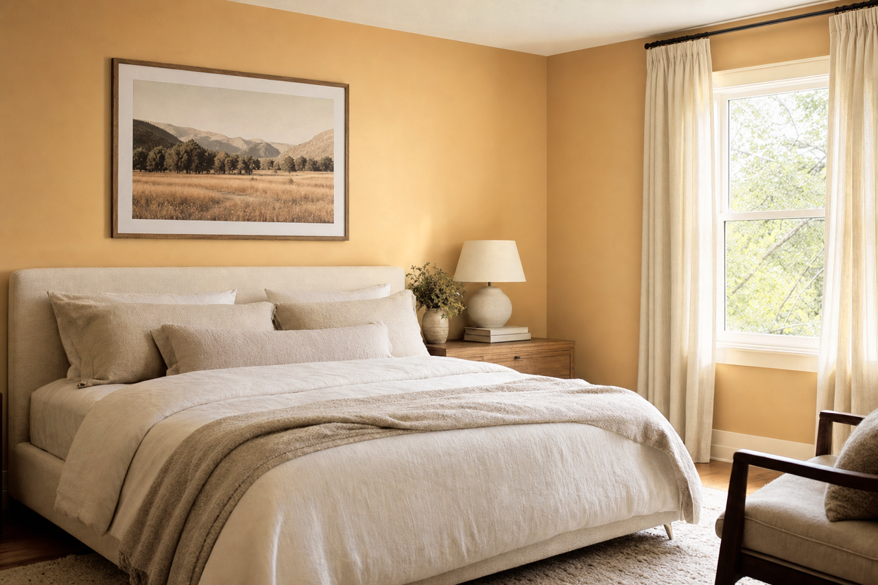 Downing Straw by Sherwin-Williams on interiors
