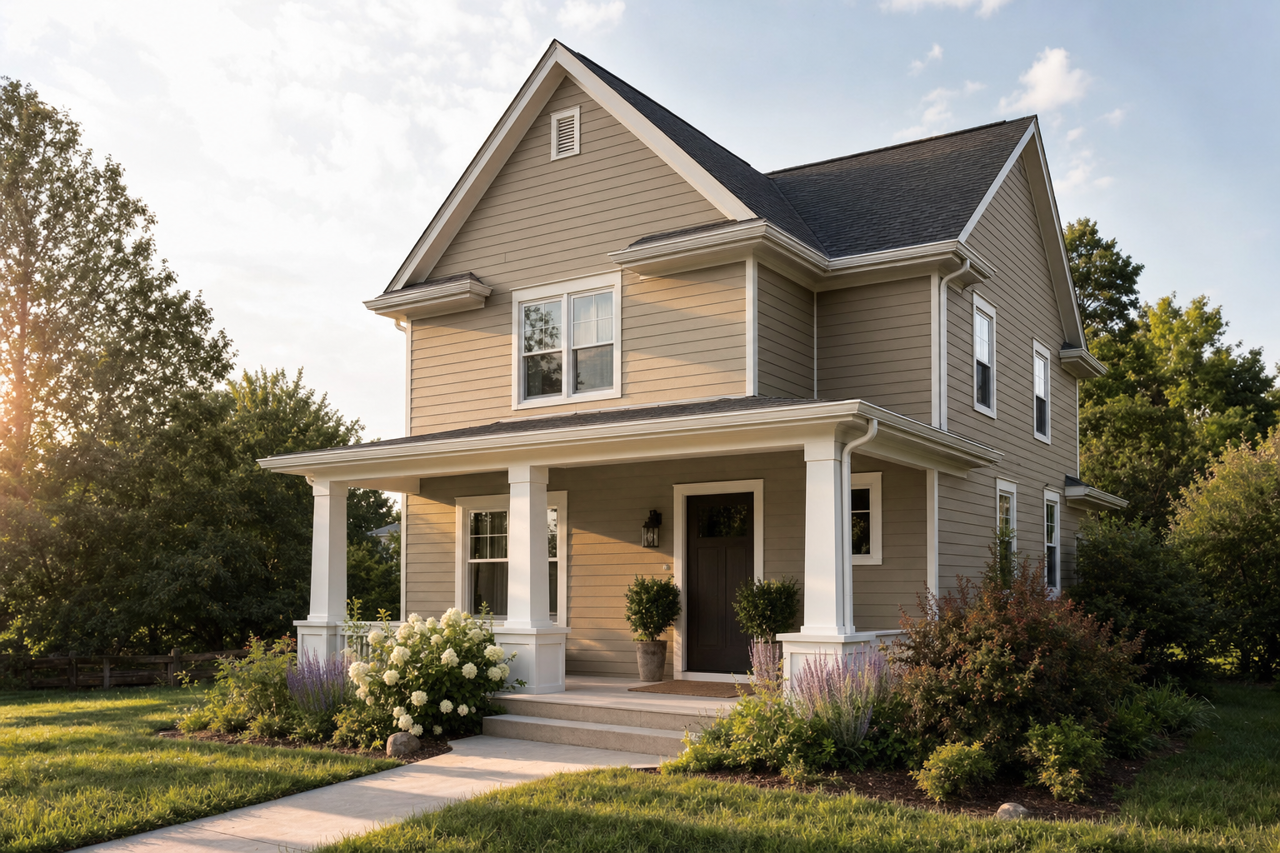 Renwick Olive by Sherwin-Williams on exterior