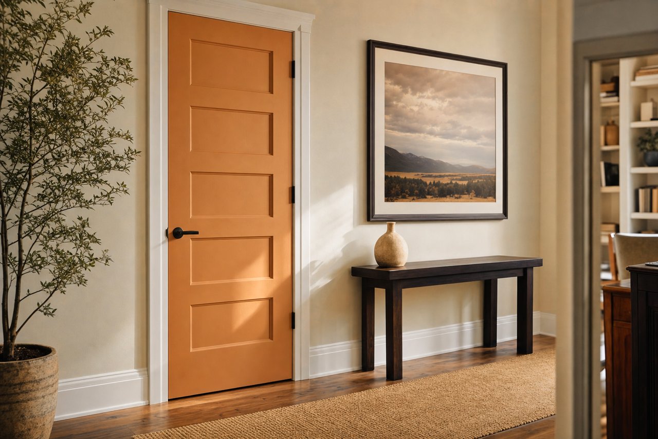 Rookwood Amber by Sherwin-Williams on interior-doors