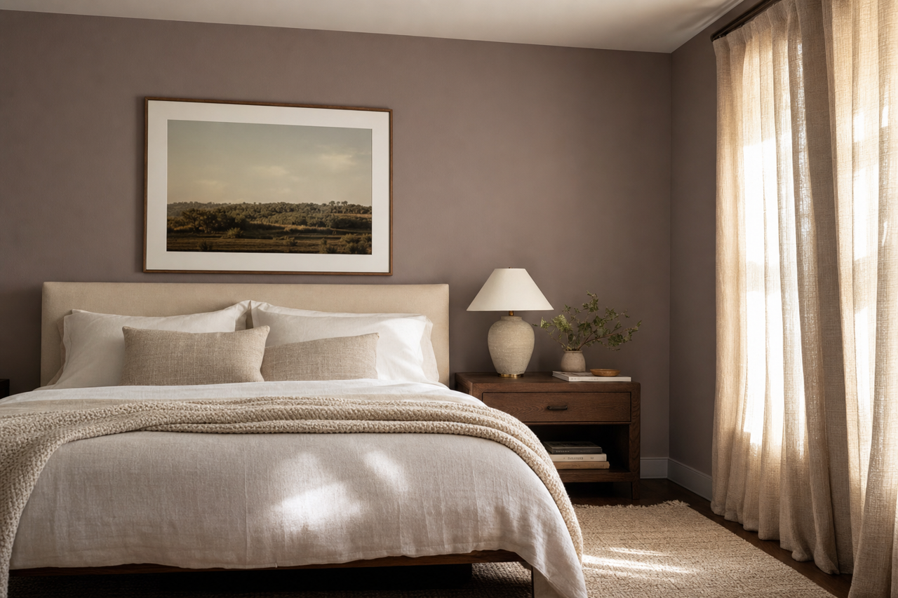 Renwick Heather by Sherwin-Williams on interiors