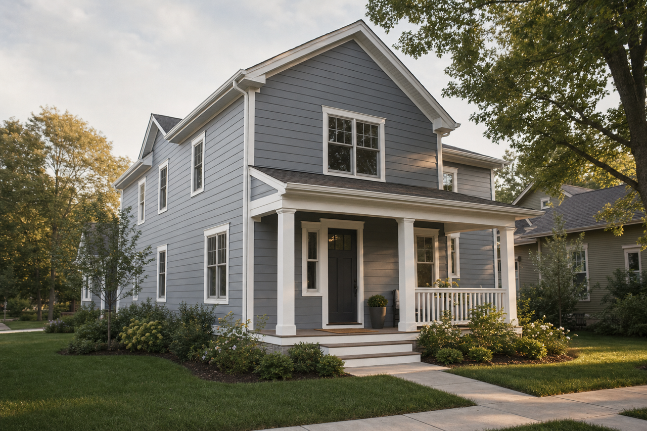 Downing Slate by Sherwin-Williams on exterior