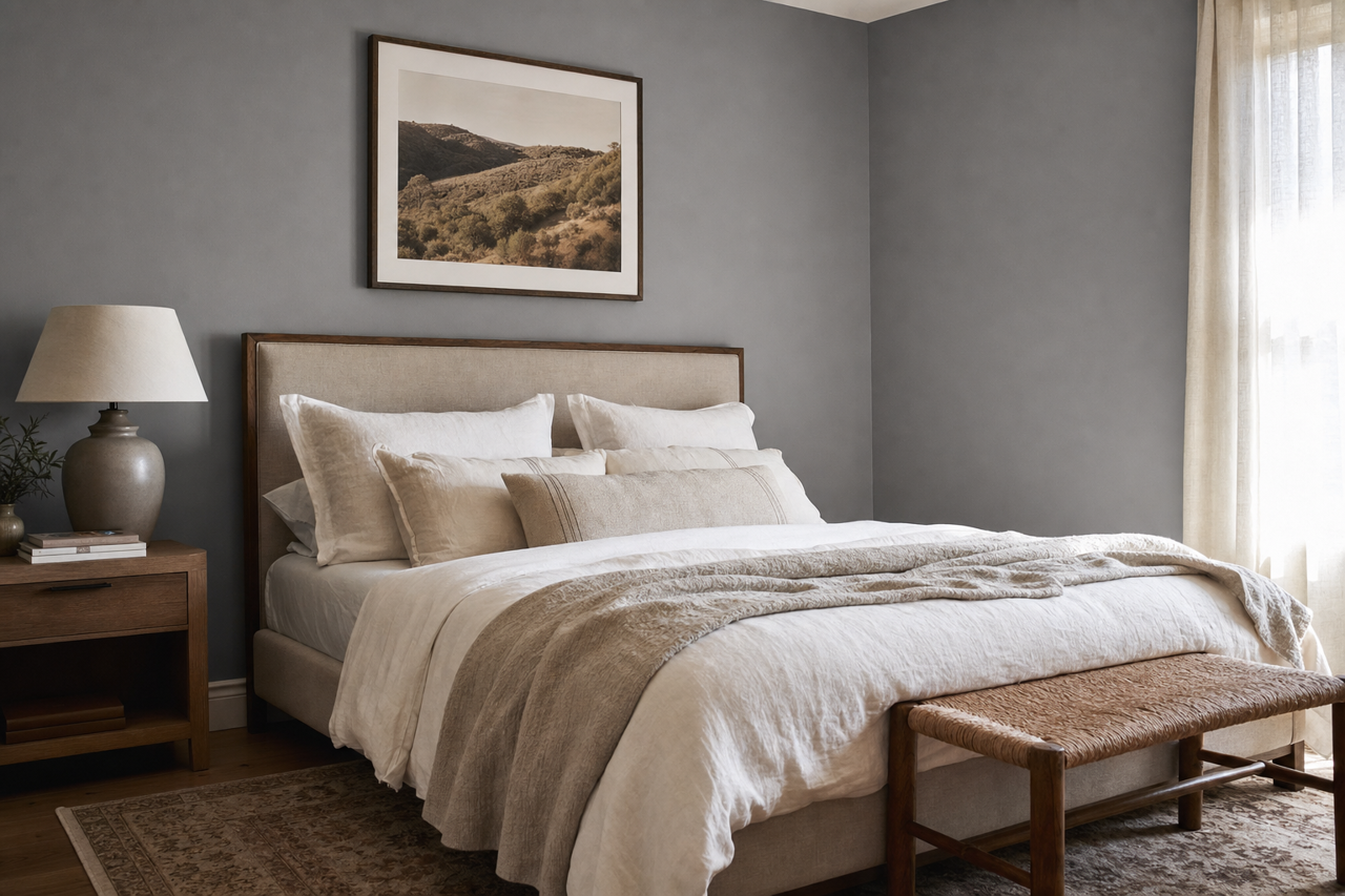 Downing Slate by Sherwin-Williams on interiors