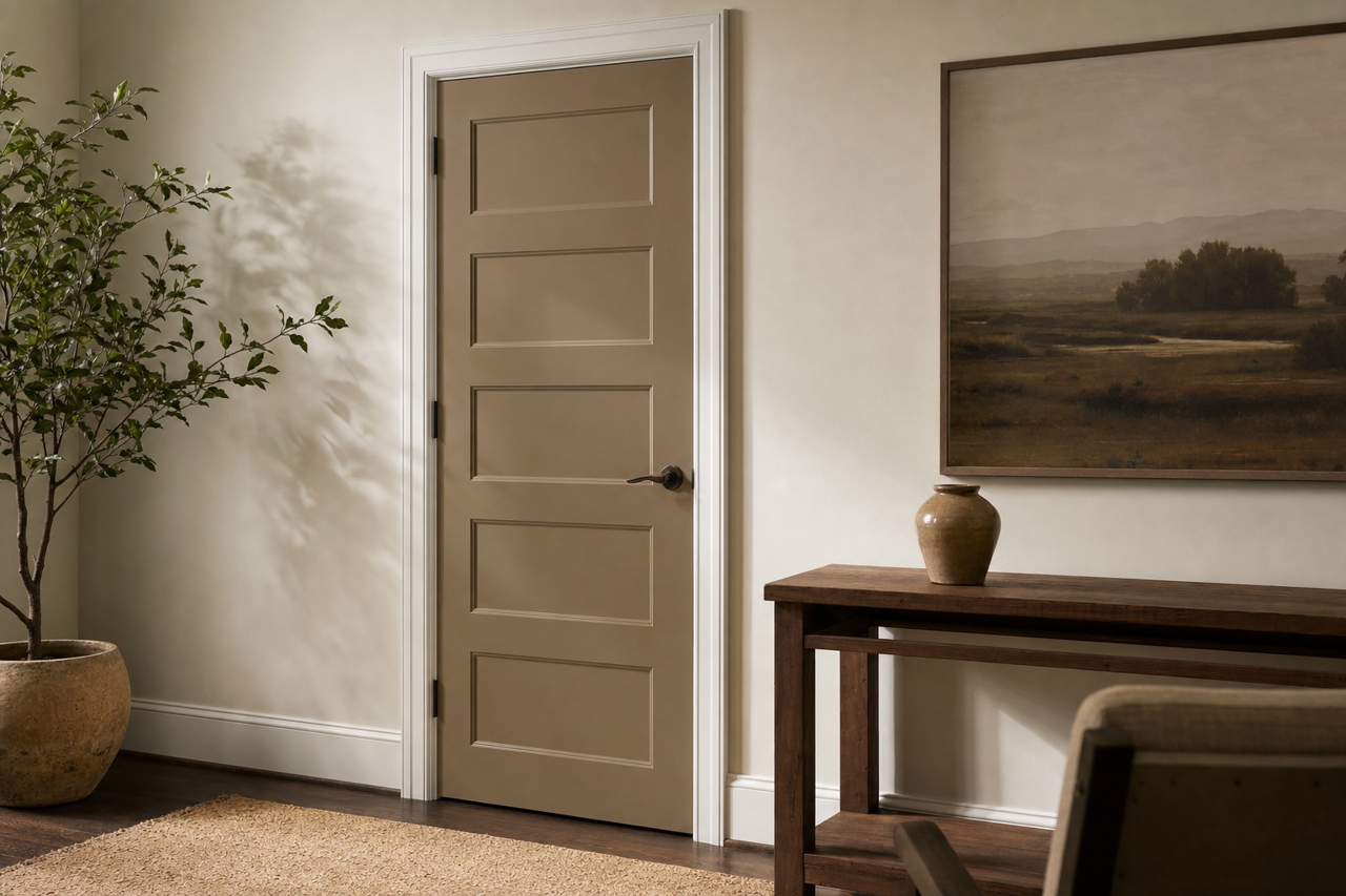 Downing Earth by Sherwin-Williams on interior-doors