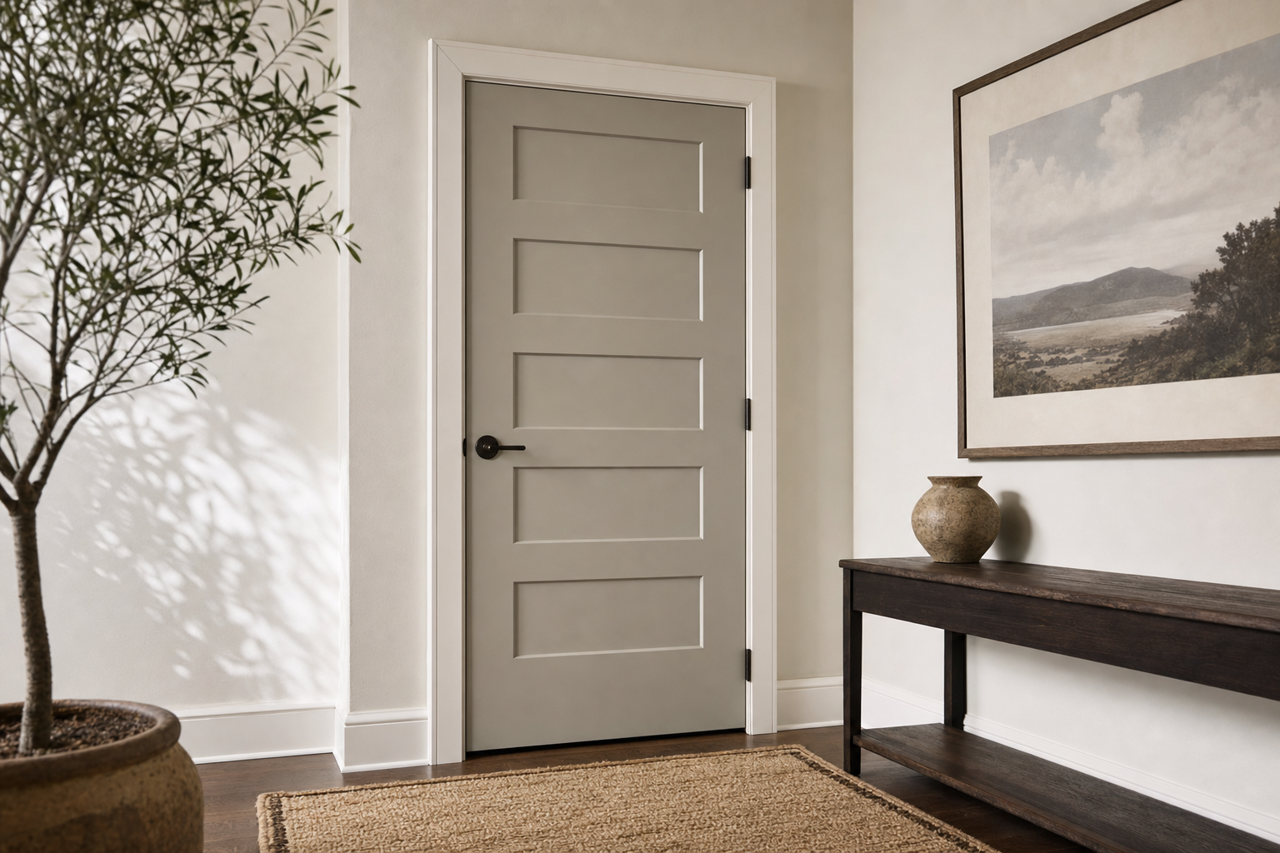 Downing Stone by Sherwin-Williams on interior-doors