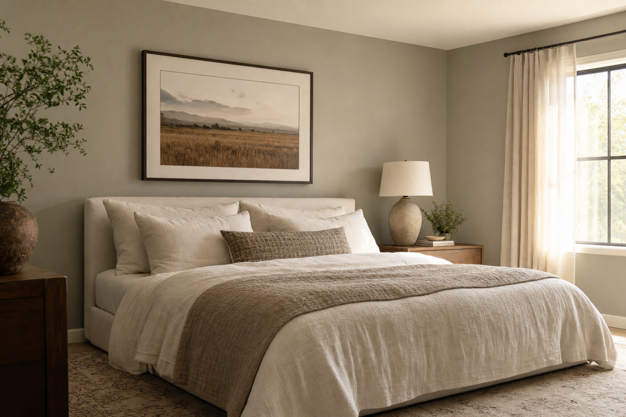 Downing Stone by Sherwin-Williams on interiors