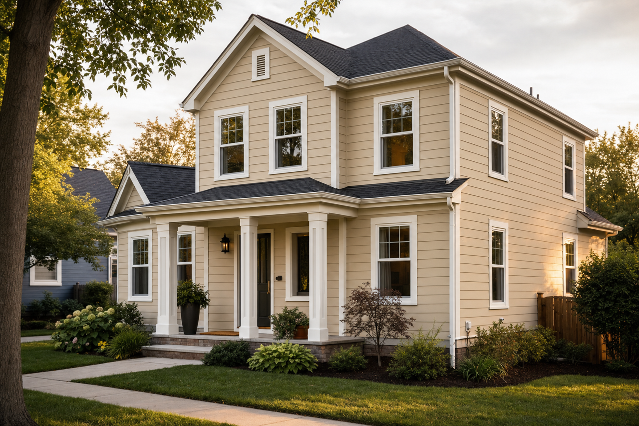 Downing Sand by Sherwin-Williams on exterior