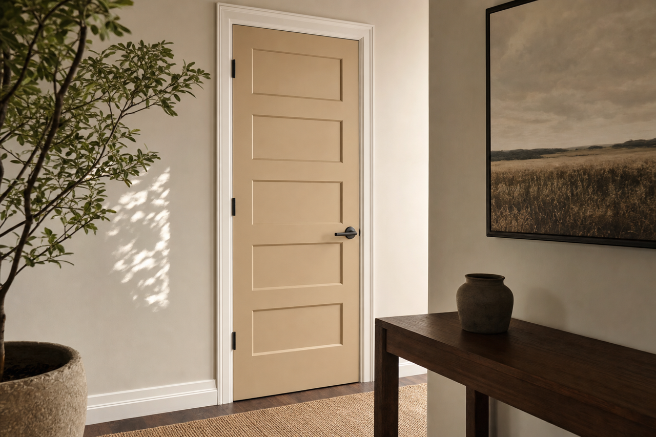 Downing Sand by Sherwin-Williams on interior-doors
