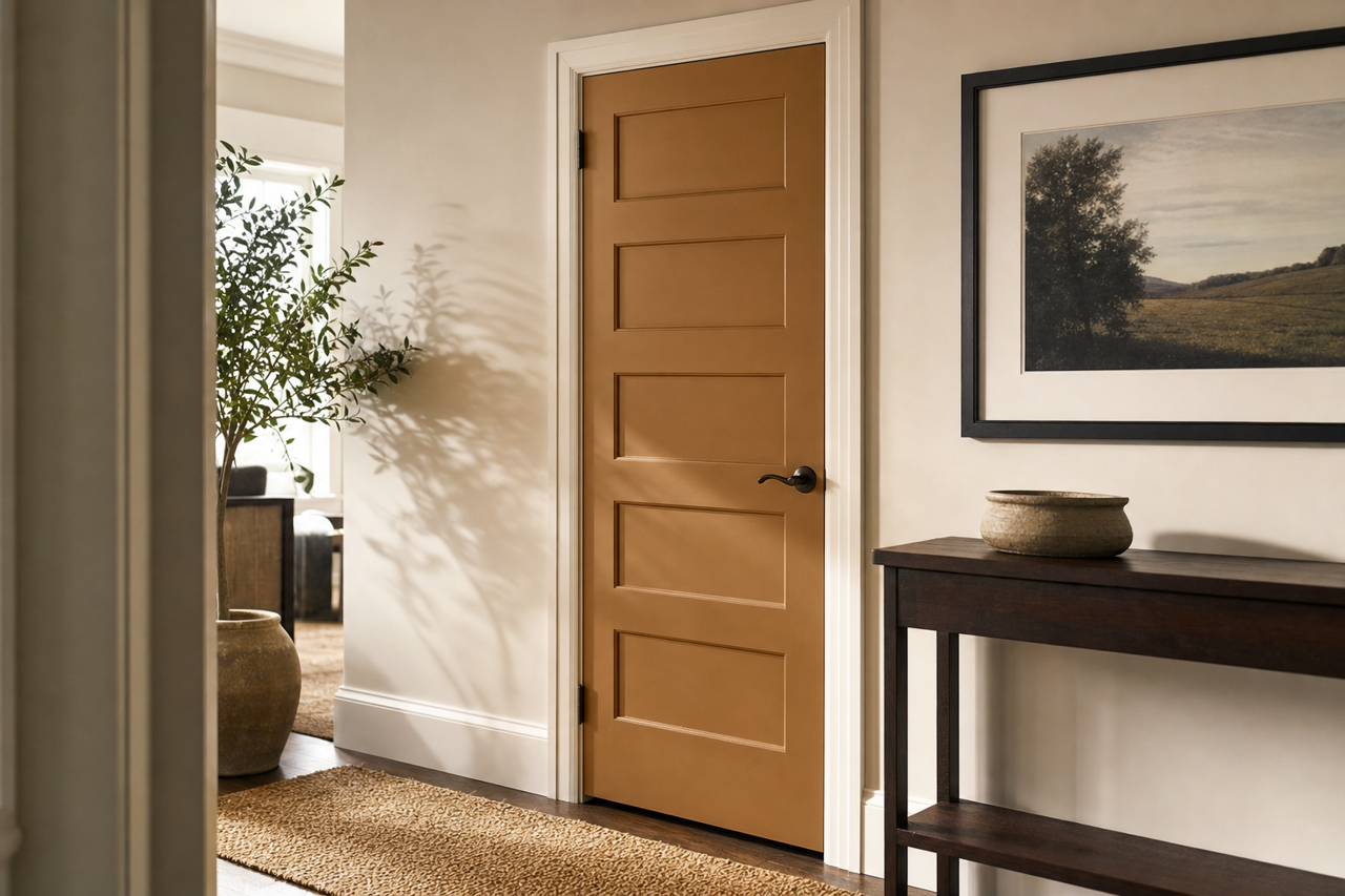 Renwick Golden Oak by Sherwin-Williams on interior-doors