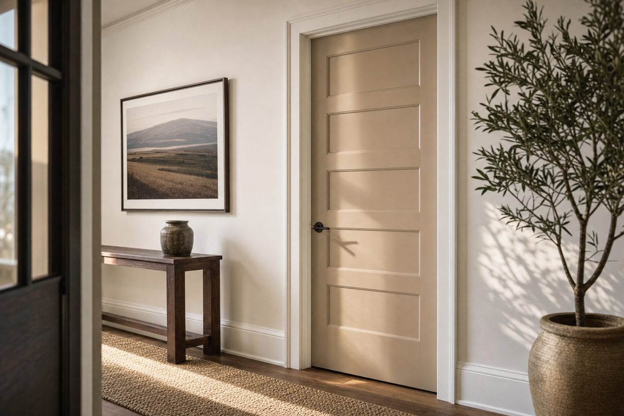 Colonial Revival Stone by Sherwin-Williams on interior-doors