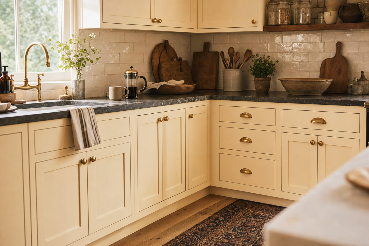 Classical White by Sherwin-Williams on cabinets