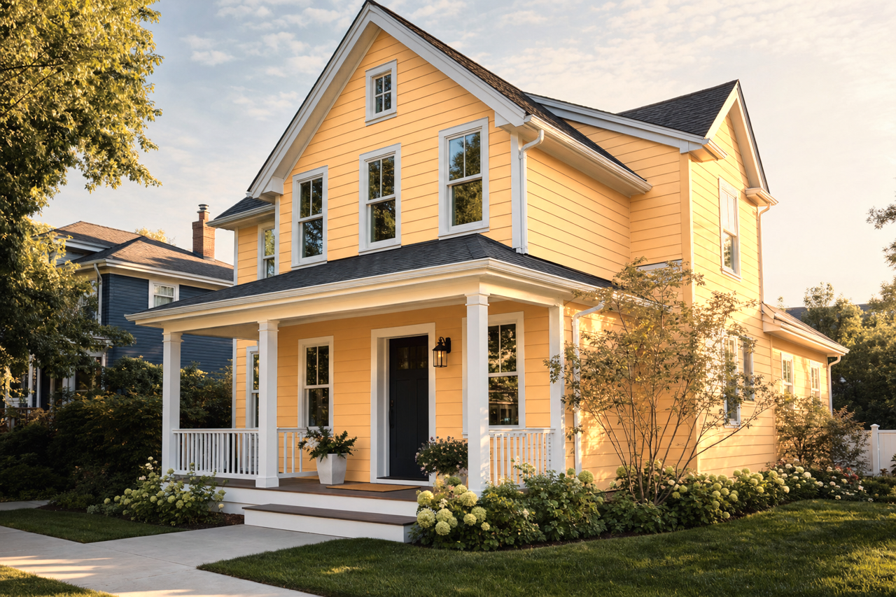 Classical Gold by Sherwin-Williams on exterior