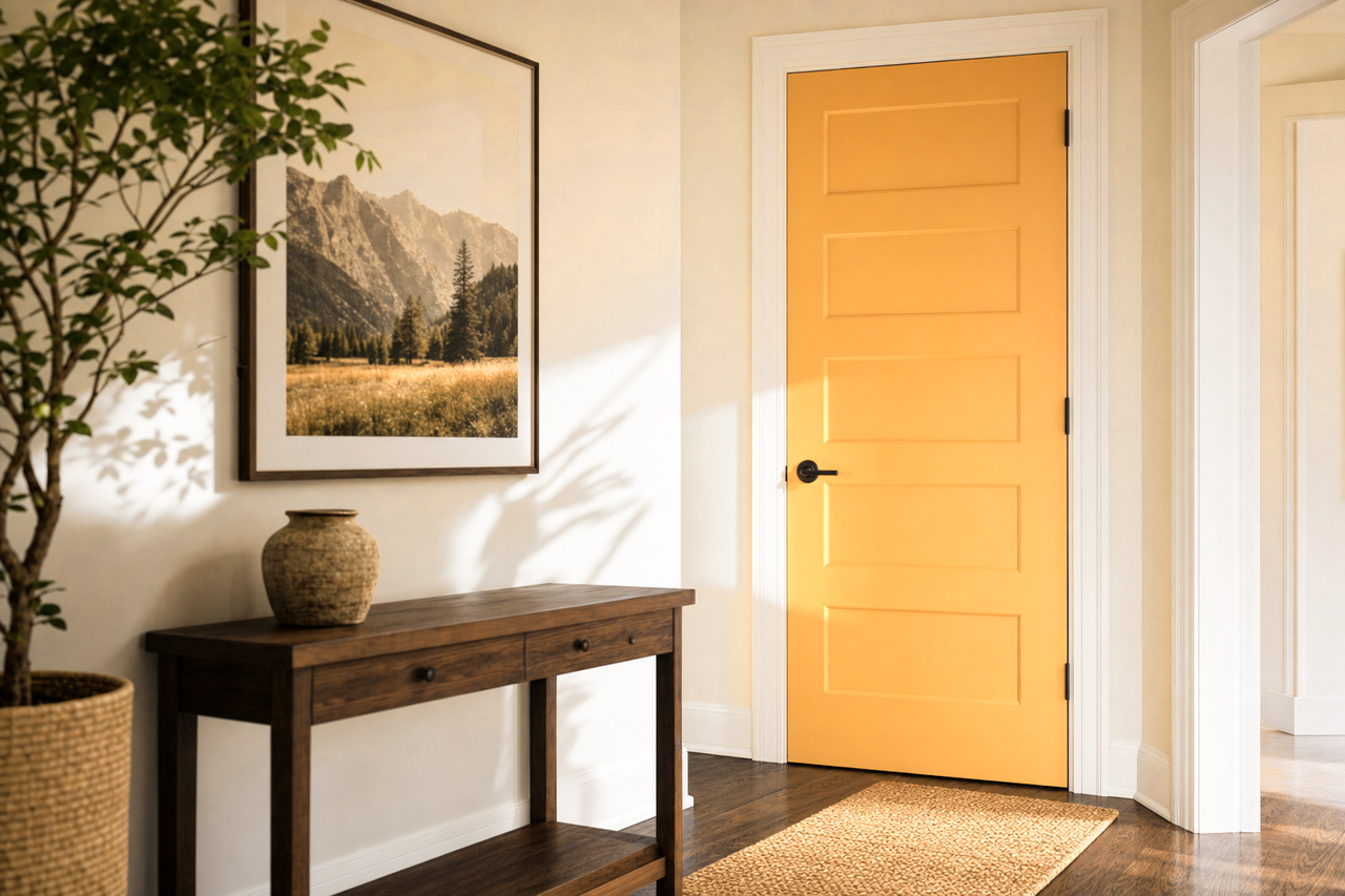 Classical Gold by Sherwin-Williams on interior-doors