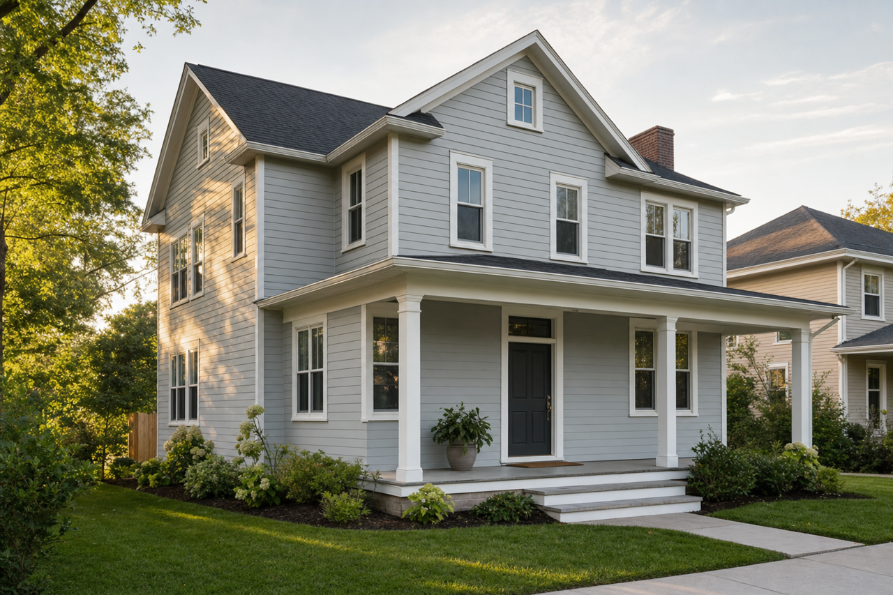 Colonial Revival Gray by Sherwin-Williams on exterior