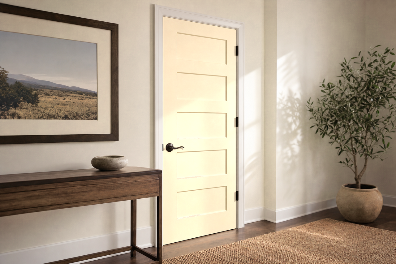 Roycroft Vellum by Sherwin-Williams on interior-doors
