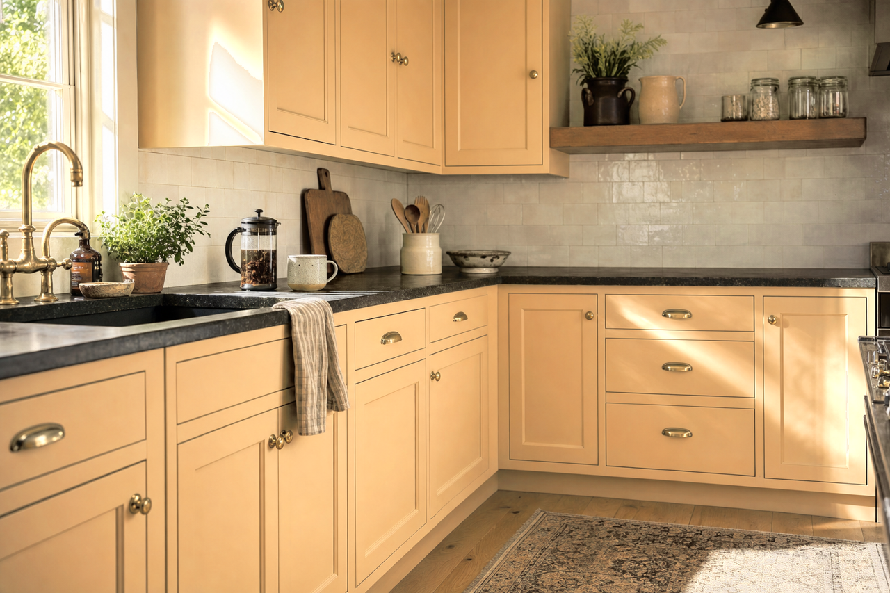Birdseye Maple by Sherwin-Williams on cabinets