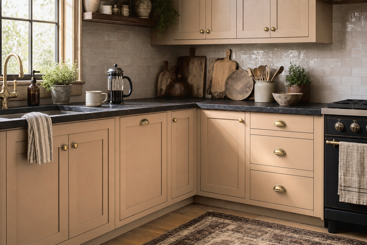 Craftsman Brown by Sherwin-Williams on cabinets