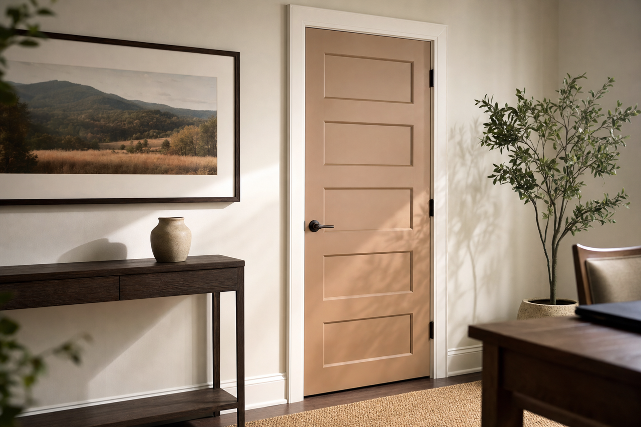Craftsman Brown by Sherwin-Williams on interior-doors