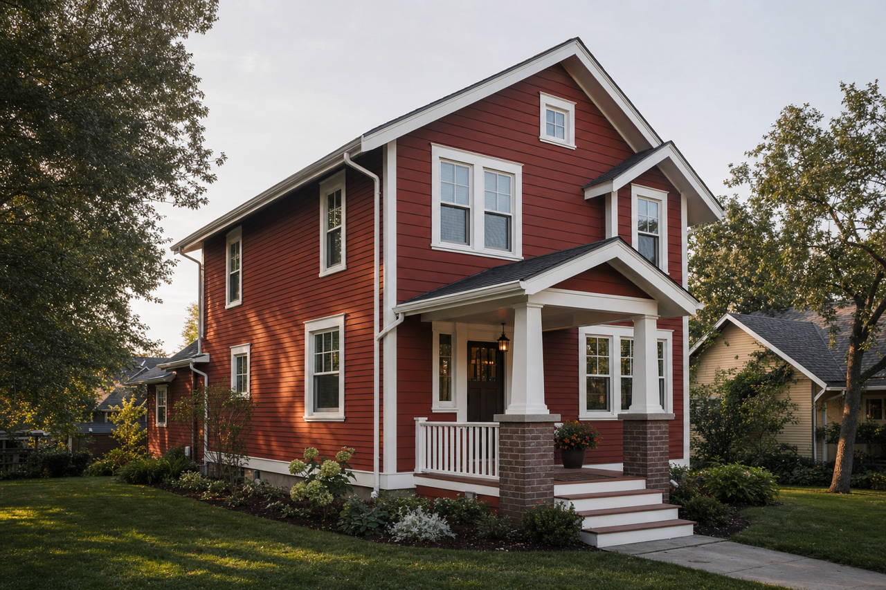 Roycroft Copper Red by Sherwin-Williams on exterior