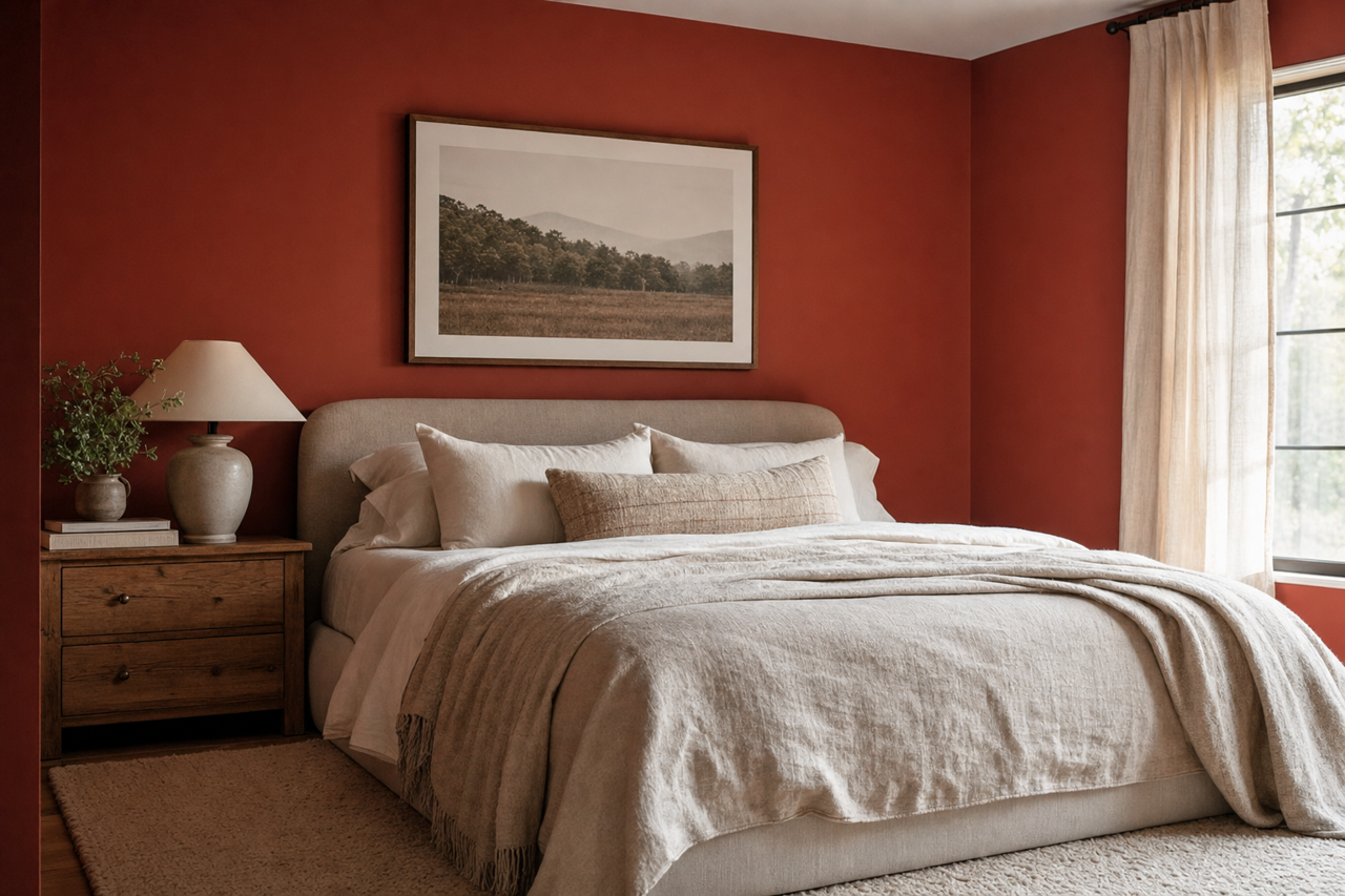 Roycroft Copper Red by Sherwin-Williams on interiors