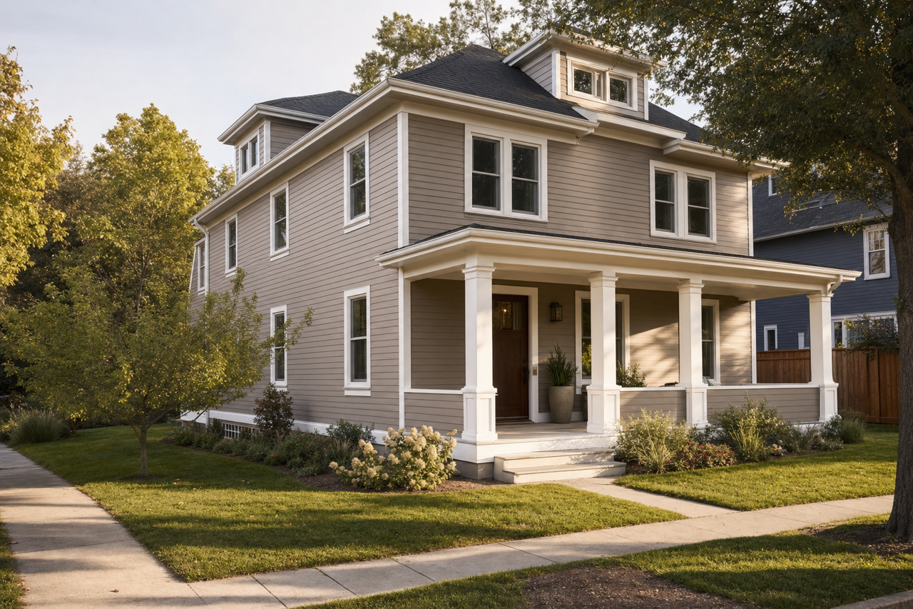 Hammered Silver by Sherwin-Williams on exterior