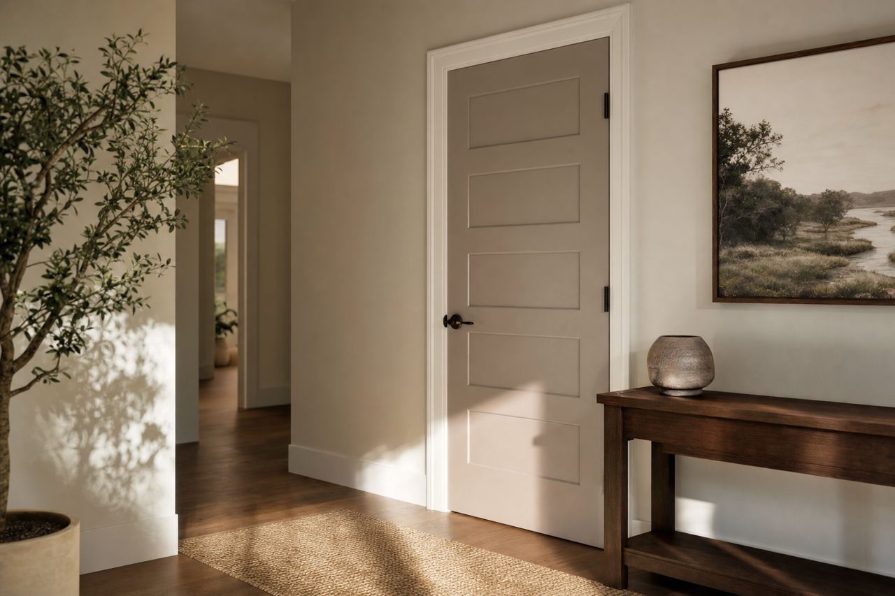 Hammered Silver by Sherwin-Williams on interior-doors