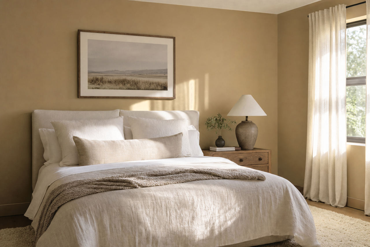 Roycroft Suede by Sherwin-Williams on interiors